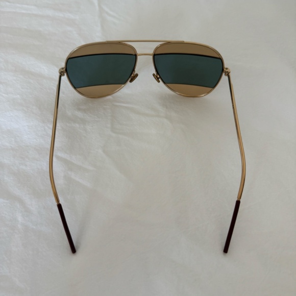 Dior Gold/Silver Mirrored DiorSplit1 Aviator Sunglasses - Picture 3 of 4